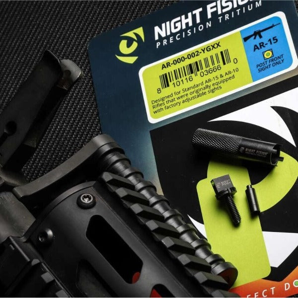 Night Fision AR-15 Front Sight Post Magpul MBUS Pro Orange Front Black Nitride