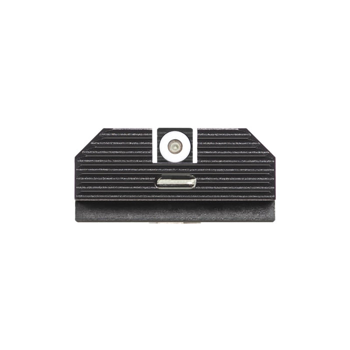 Night Fision Cost Ludus Night Sight Set Glock 17/19/34 White Front Horizontal Tritium Bar Rear Black Nitride