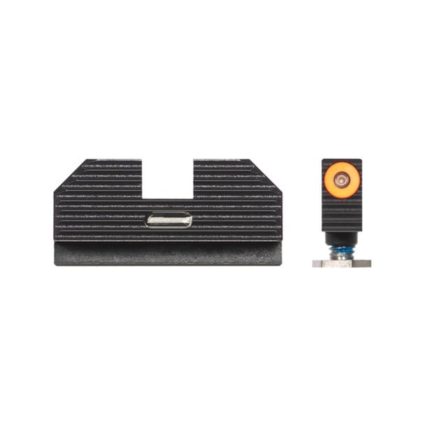 Night Fision Cost Ludus Night Sight Set Glock 42/43/43x Orange Front Horizontal Tritium Bar Rear Black Nitride