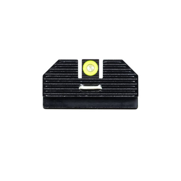 Night Fision Cost Ludus Night Sight Set Glock 42/43/43x Yellow Front Horizontal Tritium Bar Rear Black Nitride