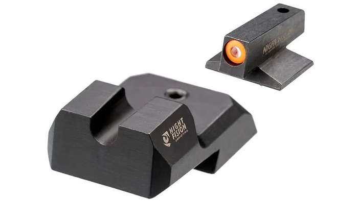 Night Fision Night Sight Set 1911 Orange Front U Notch Blank Rear Black Nitride