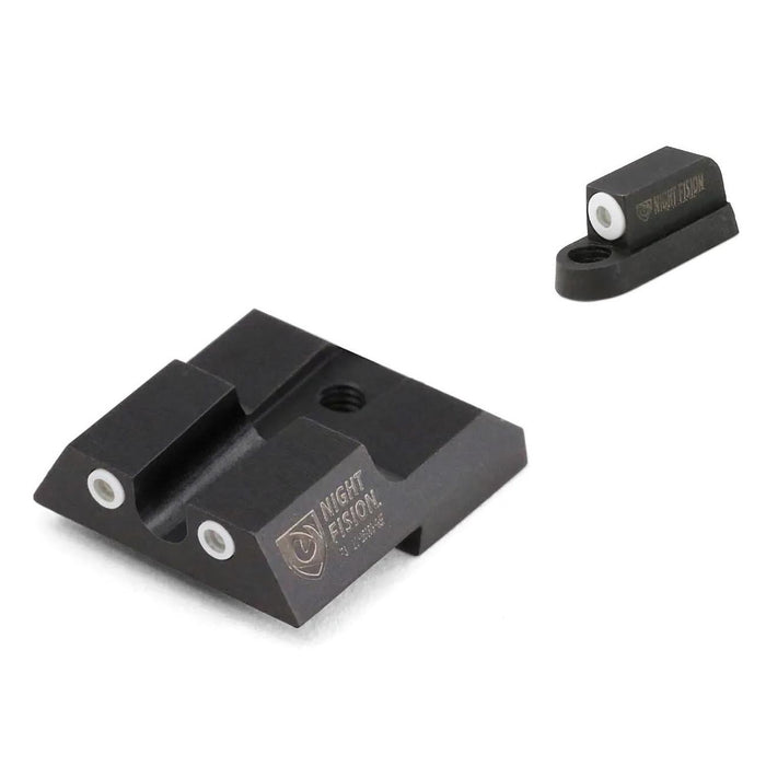 Night Fision Night Sight Set CZ P-07/P-09 White Front U Notch White Rear Rings Black Nitride