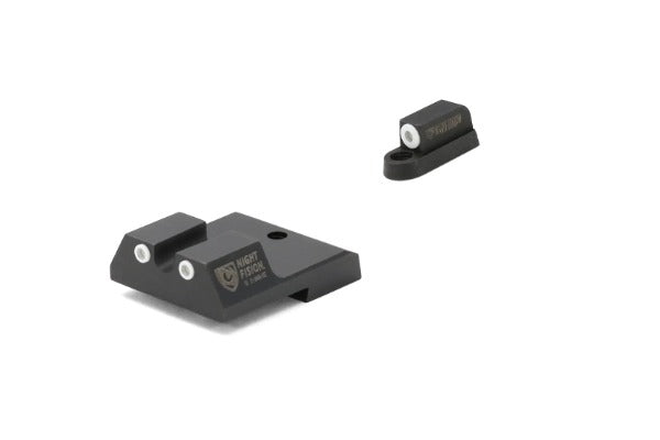 Night Fision Night Sight Set CZ P-10 C/F White Front U Notch White Rear Rings Black Nitride