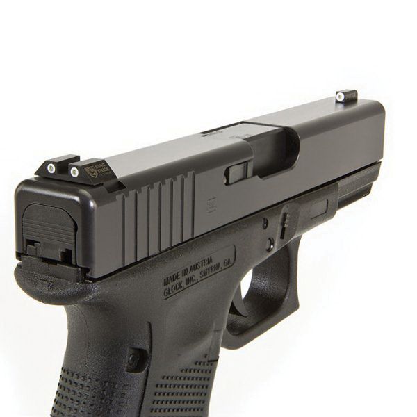 Night Fision Night Sight Set Glock 17/19/34 White Front White Rear Rings Black Nitride