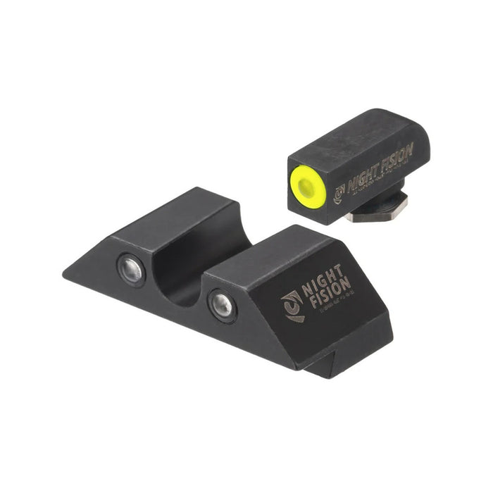 Night Fision Night Sight Set Glock 17/19/34 Yellow Front U Notch Rear Black Nitride