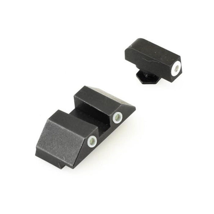 Night Fision Night Sight Set Glock 20/21/40 White Front White Rear Rings Black Nitride