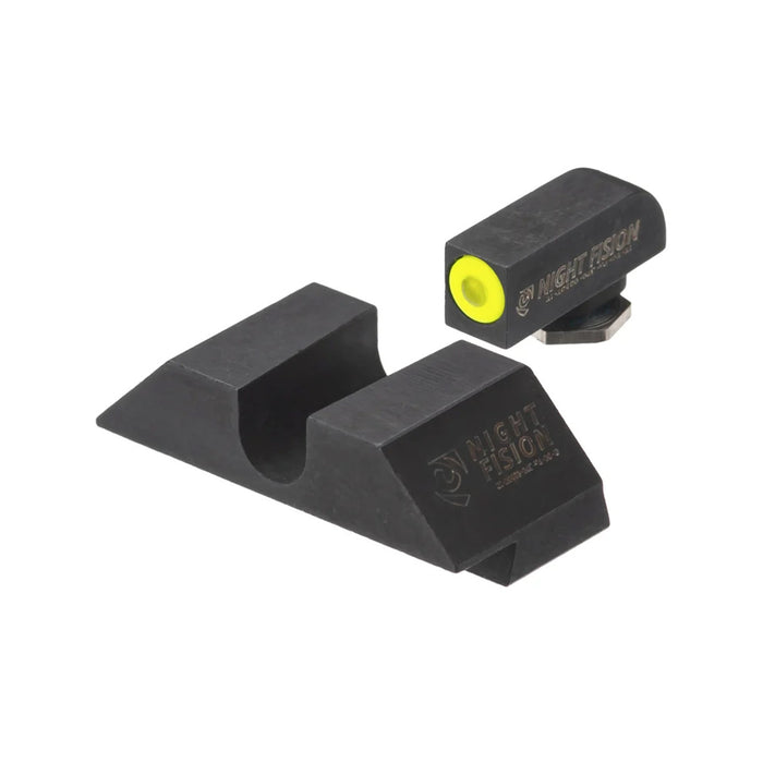 Night Fision Night Sight Set Glock 42/43/43x Yellow Front U Notch Blank Rear Black Nitride