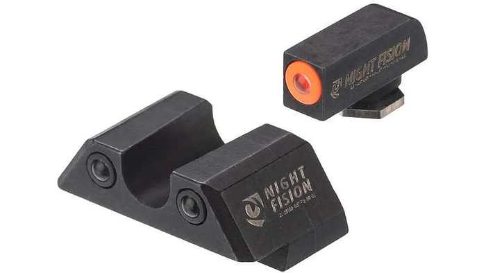 Night Fision Night Sight Set Glock 48 Orange Front U Notch Rear Black Nitride