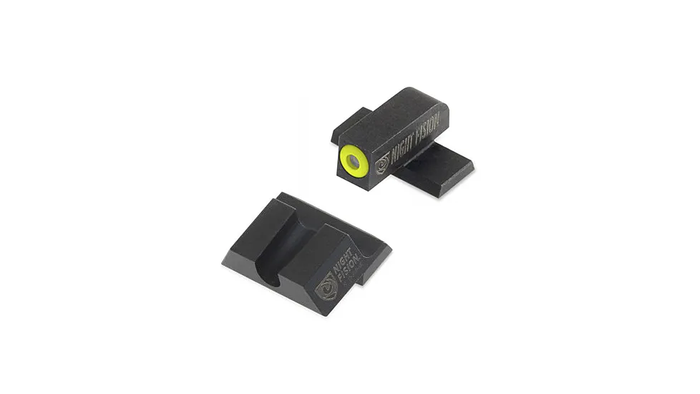Night Fision Night Sight Set Springfield XD-S/XD-E Yellow Front U Notch Blank Rear Black Nitride