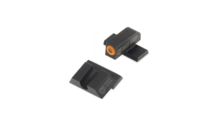 Night Fision Night Sight Set Springfield XD/XDM/XD Mod 2 Orange Front Blank Rear Sight Black Nitride