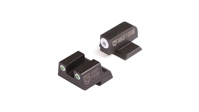 Night Fision Night Sight Set Springfield XD/XDM/XD Mod 2 White Front White Rear Rings Black Nitride