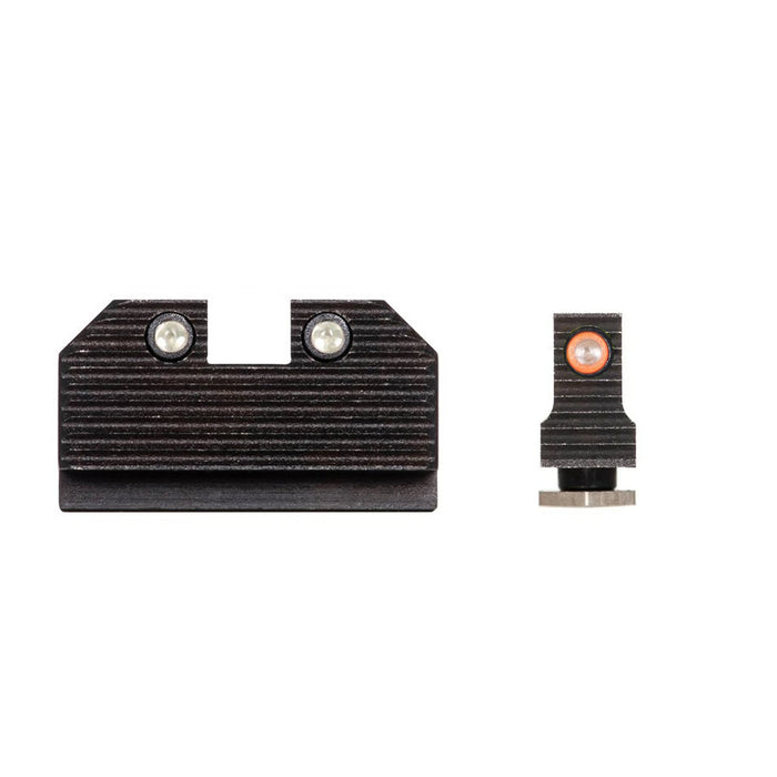 Night Fision Ready Stealth Night Sight Set Glock 17/19/34 Orange Front Blank Rear Sight Black Nitride