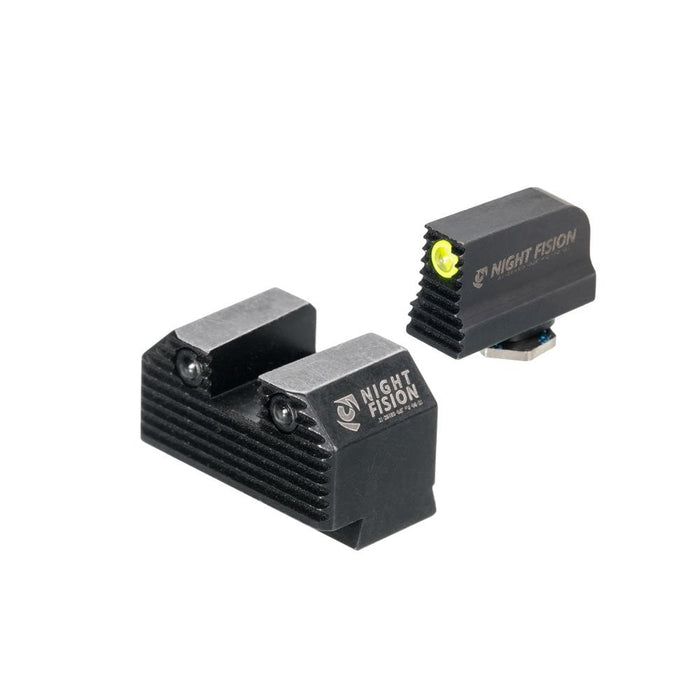 Night Fision Ready Stealth Night Sight Set Glock 17/19/34 w/ RMR/507c/508t Yellow Front Black Nitride