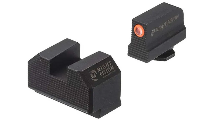 Night Fision Ready Stealth Night Sight Set Glock 43/43x w/ 507k Orange Front Blank Rear Sight Black Nitride