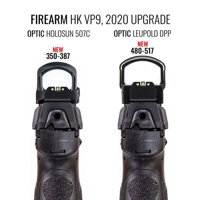Night Fision Ready Stealth Night Sight Set HK VP9 w/ DPP/509t/Acro Orange Front Blank Rear Sight Black Nitride