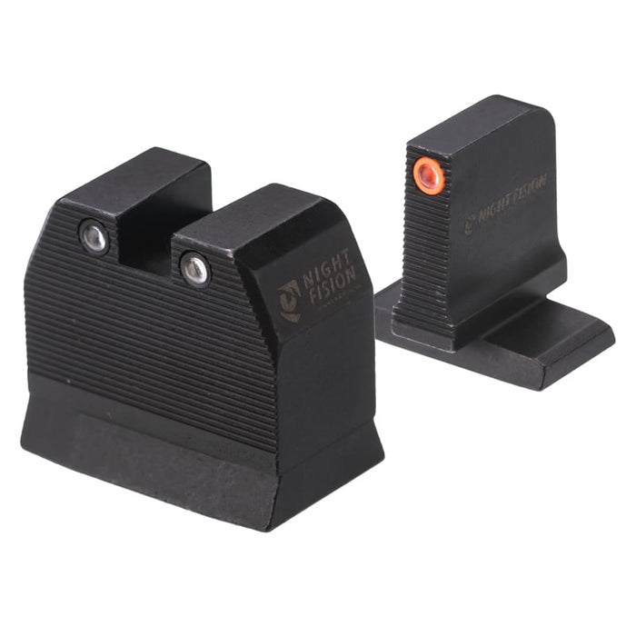 Night Fision Ready Stealth Night Sight Set HK VP9 w/ DPP/509t/Acro Orange Front Blank Rear Sight Black Nitride
