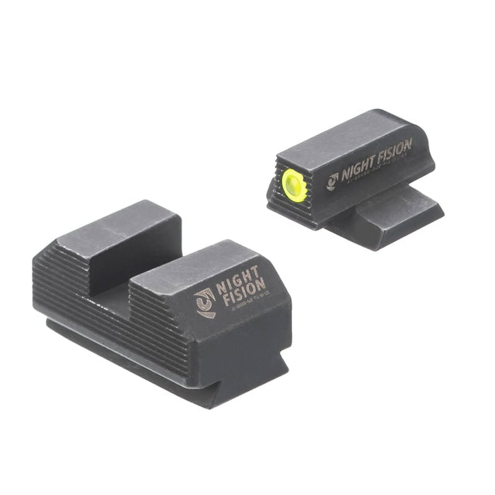 Night Fision Ready Stealth Night Sight Set Ruger Max 9 Yellow Front Blank Rear Sight Black Nitride