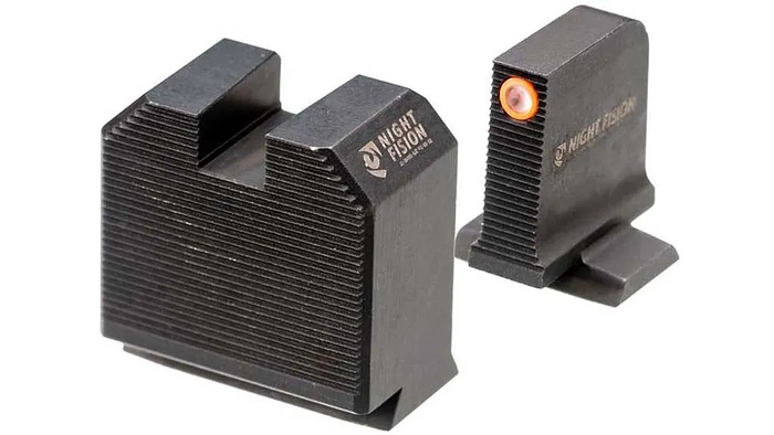 Night Fision Ready Stealth Night Sight Set S&W M&P w/ DPP/509t/Acro Orange Front Blank Rear Sight Black Nitride