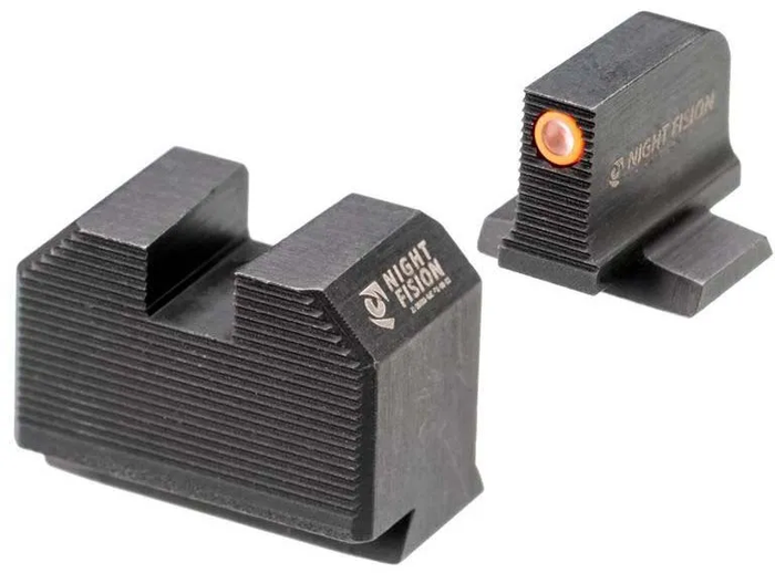 Night Fision Ready Stealth Night Sight Set S&W M&P w/ RMR/507c/SRO Orange Front Blank Rear Sight Black Nitride