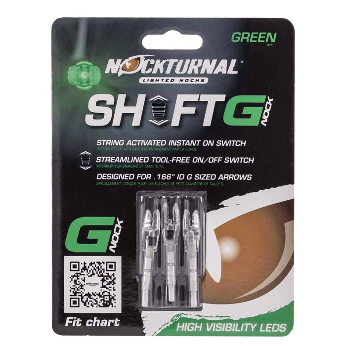 Nockturnal G Lighted Nock Green (.166 Diameter) Pack of 3