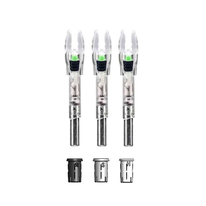 Nockturnal Lighted Nock Green Pack of 3
