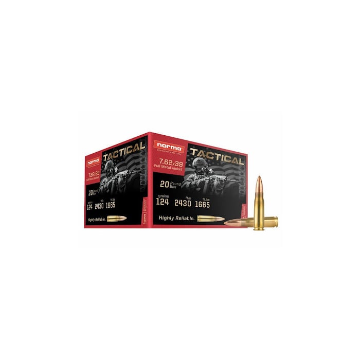 Norma Ammunition 7.62x39mm 124 Grain Full Metal Jacket 20 Count