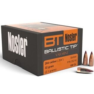 Nosler .204 / 20 32 Grain Spitzer Boat Tail (100)