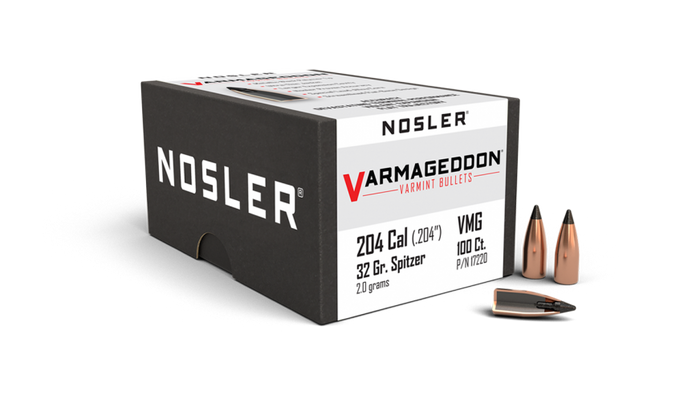 Nosler .204 Diameter 32 Grain Polymer Tip Varmageddon Bullets