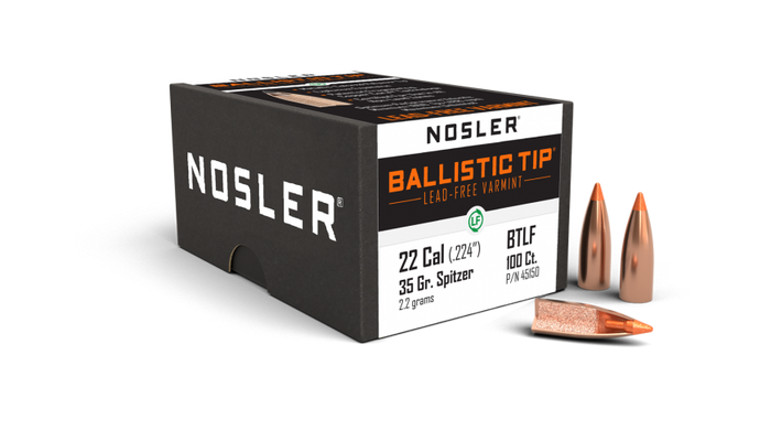 Nosler .224 Diameter 35 Grain Polymer Tip Ballistic Tip 100 Count Bullets