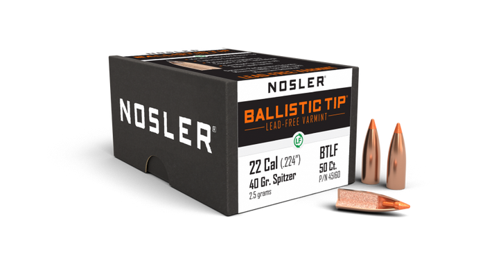 Nosler .224 Diameter 40 Grain Polymer Tip Ballistic Tip 100 Count Bullets