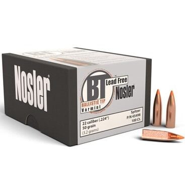 Nosler .224 / 22 50 Grain Boat Tail Lead Free (100)