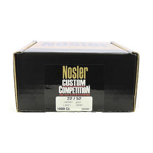 Nosler .224 Diameter 52 Grain Boat Tail Hollow Point Custom Competition Bullets