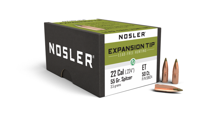 Nosler .224 Diameter 55 Grain Polymer Tip E-Tip 50 Count Bullets