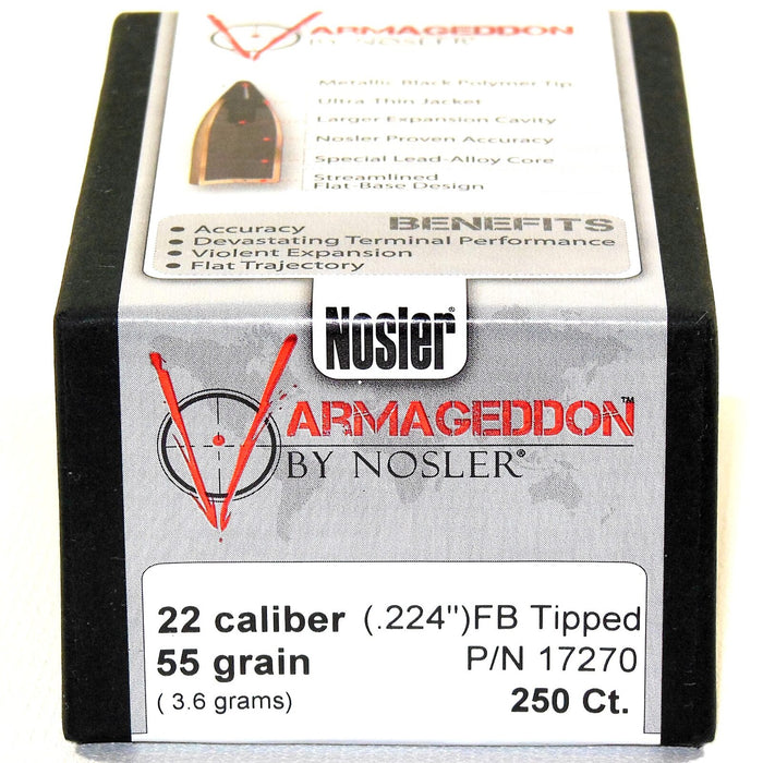 Nosler .224 Diameter 55 Grain Polymer Tip Varmageddon Bullets