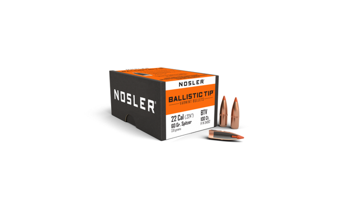 Nosler .224 Diameter 60 Grain Polymer Tip Ballistic Tip Bullets