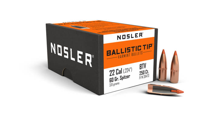Nosler .224 Diameter 60 Grain Polymer Tip Ballistic Tip Bullets