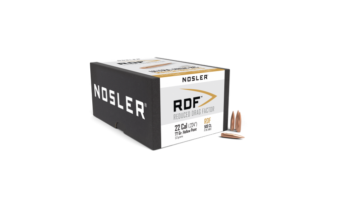 Nosler .224 Diameter 77 Grain Boat Tail Hollow Point RDF Bullets