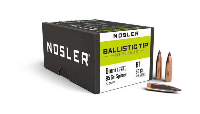 Nosler .243 Diameter 95 Grain Polymer Tip Ballistic Tip 50 Count Bullets