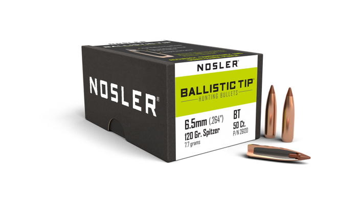 Nosler .264 Diameter 120 Grain Polymer Tip Ballistic Tip 50 Count Bullets