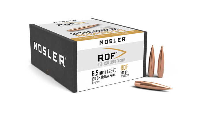 Nosler .264 Diameter 130 Grain Boat Tail Hollow Point RDF Bullets