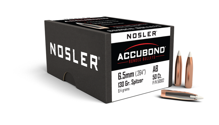 Nosler .264 Diameter 130 Grain Polymer Tip AccuBond 50 Count Bullets