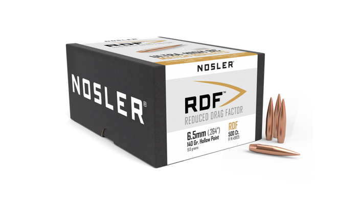 Nosler .264 Diameter 140 Grain Boat Tail Hollow Point RDF Bullets