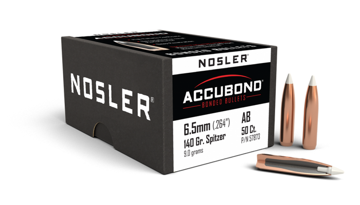 Nosler .264 Diameter 140 Grain Polymer Tip AccuBond 50 Count Bullets