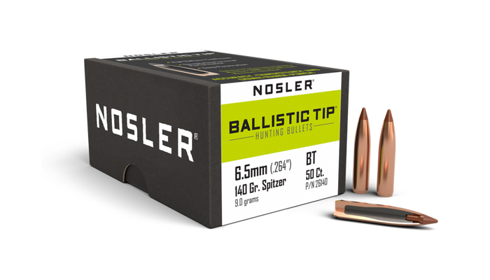 Nosler .264 Diameter 140 Grain Polymer Tip Ballistic Tip 50 Count Bullets