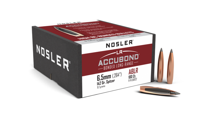 Nosler .264 Diameter 142 Grain Polymer Tip AccuBond Long Range 100 Count Bullets