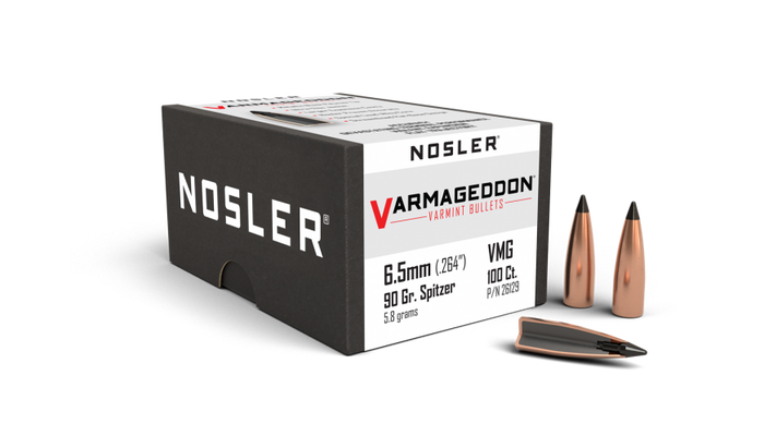 Nosler .264 Diameter 90 Grain Polymer Tip Varmageddon 100 Count Bullets