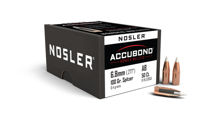 Nosler .277 Diameter 100 Grain Polymer Tip AccuBond 50 Count Bullets