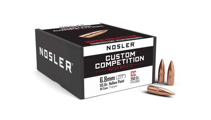 Nosler .277 Diameter 115 Grain Boat Tail Hollow Point Custom Competition Bullets