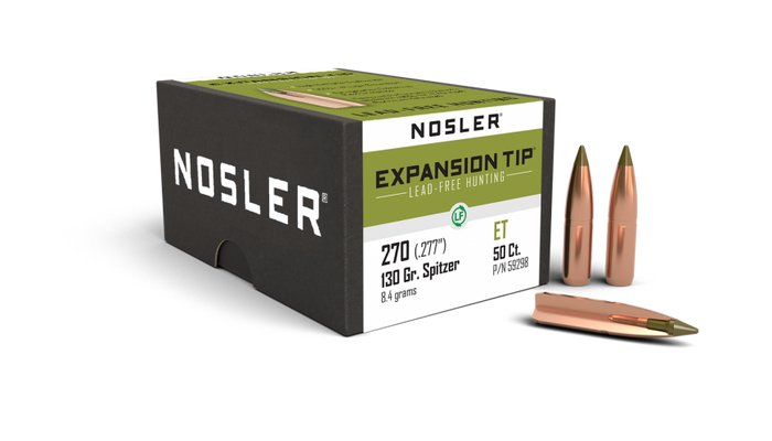 Nosler .277 Diameter 130 Grain Polymer Tip E-Tip 50 Count Bullets