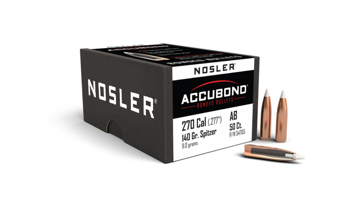 Nosler .277 Diameter 140 Grain Polymer Tip AccuBond 50 Count Bullets
